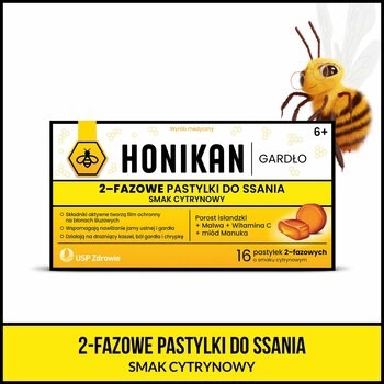 Honikan Gardło 2-fazowe pastylki do ssania, 16 szt