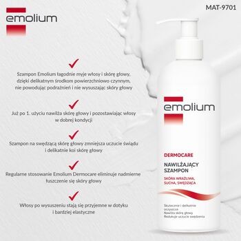 Emolium Dermocare, szampon nawilżający, 400 ml