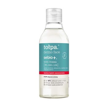 Tołpa dermo face sebio+, tonik 2 kwasy, 5% AHA + LHA, 200ml