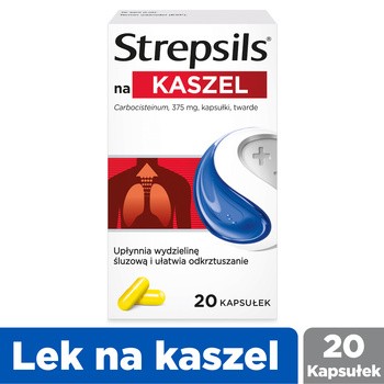 Strepsils na kaszel, 375 mg, kapsułki twarde, 20 szt.