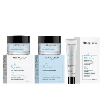 Zestaw Promocyjny Miraculum Woda Termalna, krem aktywnie nawilżający na dzień, 50 ml + krem aktywnie nawilżający na noc, 50 ml + serum pod oczy, 20 ml