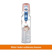 Canpol, butelka szklana z nadrukiem, wąskootworowa, 240 ml