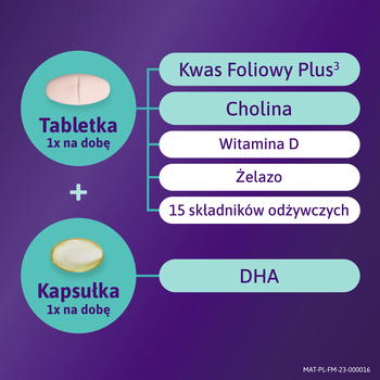 Femibion 3 Karmienie Piersią Cholina, DHA, Kwas Foliowy Plus, tabletki powlekane + kapsułki miękkie, 28 szt. + 28 szt.
