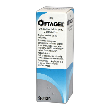 Oftagel, żel do oczu, (2,5 mg / g), 10 g