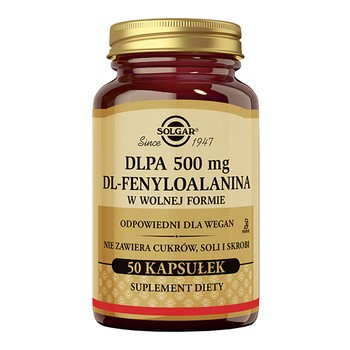 Solgar DLPA, 500 mg, kapsułki, 50 szt.
