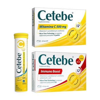 Zestaw Cetebe Immuno Boost + Witamina C 1000+Acerola+B-complex + Witamina C 500 mg