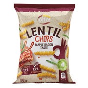 Oho, chipsy z czerwonej soczewicy o smaku bekonu, 100 g