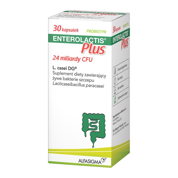 Enterolactis Plus - Probiotyk z L. casei DG, 30 kapsułek