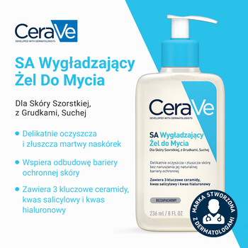 CeraVe SA, wygładzający żel do mycia, 236 ml