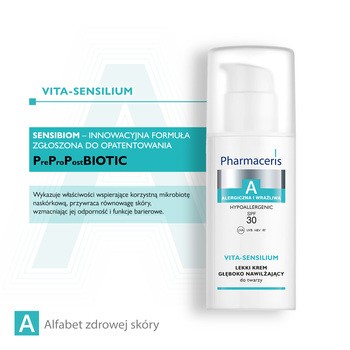 Pharmaceris A Vita-Sensilium, lekki krem głęboko nawilżający, SPF 30, 50 ml