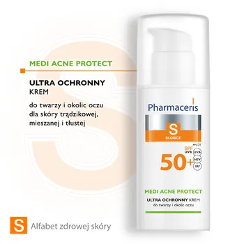 Pharmaceris S Medi Acne Protect, ultra ochronny krem do twarzy i okolic oczu SPF 50+, 50 ml