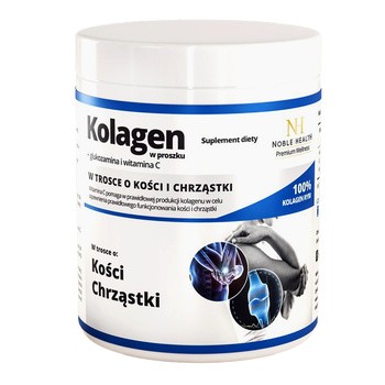 Noble Health Kolagen + glukozamina i witamina C, proszek, 100 g