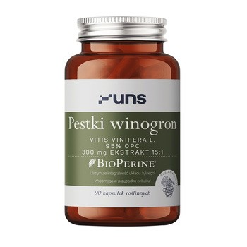 Uns Pestki winogron 95% OPC, kapsułki twarde, 90 szt.