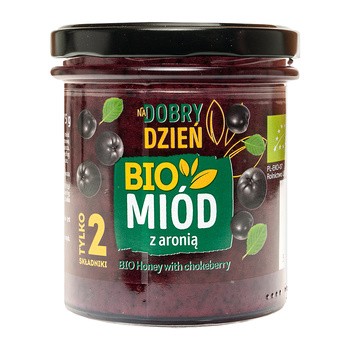Pszczelarz Kozacki, Na dobry dzień, miód z aronią bio, 375 g