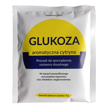 Glukoza aromatyczna cytryna, proszek do sporządzenia roztworu doustnego, smak cytrynowy, 75 g