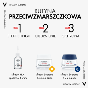 Vichy Liftactiv Supreme, przeciwzmarszczkowy krem ujędrniający z kwasem hialuronowym na noc, 50 ml