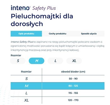Inteno Safety Plus, pieluchomajtki dla dorosłych, L, 30 szt.