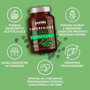 Purella Superfoods Chlorella, tabletki, 200 szt.