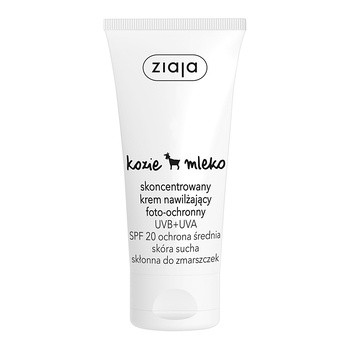 Ziaja Kozie Mleko, skoncentrowany krem nawilżający, foto-ochronny, UVB+UVA, SPF 20, 50 ml