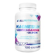 Allnutrition Magnesium+Ashwagandha+B6 (P-5-P), kapsułki, 100 szt.