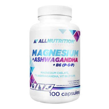 Allnutrition Magnesium+Ashwagandha+B6 (P-5-P), kapsułki, 100 szt.
