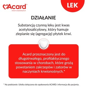 Acard, 75 mg, tabletki dojelitowe powlekane, 60 szt.