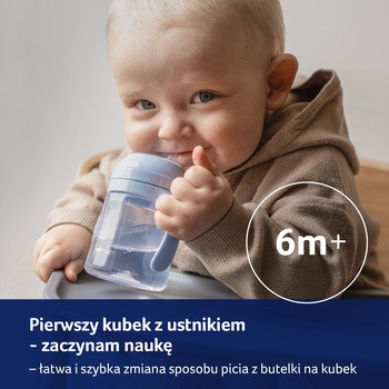 Canpol Lovi, pierwszy kubek z ustnikiem, 6 m+, pink, 150 ml