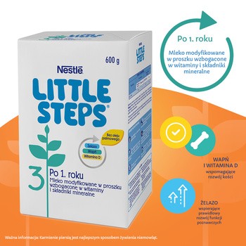Nestle Little Steps 3, mleko modyfikowane Junior dla dzieci po 1 roku, 600 g