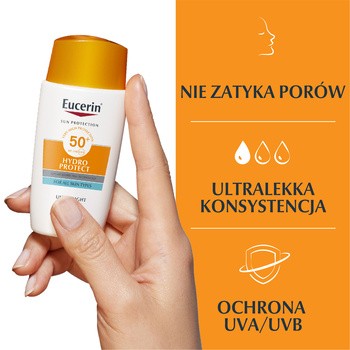 Eucerin Nawilżający fluid ochronny Hydro Protect SPF 50+, 50 ml