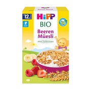 Hipp BIO, Musli wielozbożowe truskawki-maliny, po 12. m-cu., 200 g