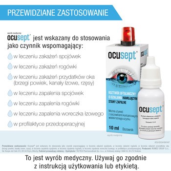 Ocusept, roztwór oftalmiczny o działaniu hamującym stany zapalne, 10 ml