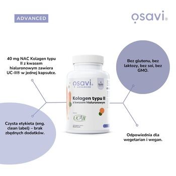 Osavi Kolagen typu II z kwasem hialuronowym, kapsułki, 60 szt.