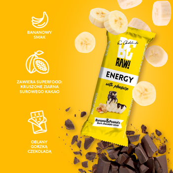BeRaw! Energy, Banana&Nuts, baton energetyczny, 40 g