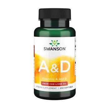 Swanson Witamina A&D, kapsułki, 250 szt.