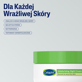 Cetaphil, krem nawilżający do twarzy na noc, 48 ml
