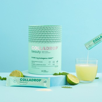 Colladrop Beauty, Kolagen HMG 10000mg, saszetki z proszkiem, smak mojito, 30 szt.