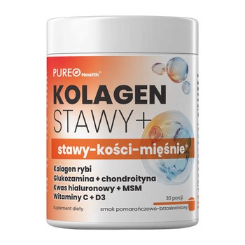 Pureo Health Kolagen Stawy+, proszek, smak pomarańczowo-brzoskwiniowy, 120 g