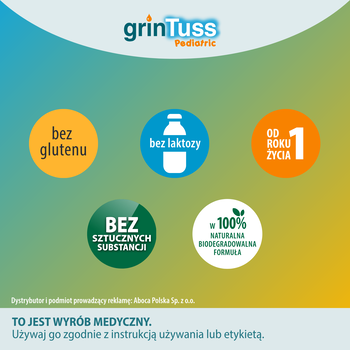 GrinTuss Pediatric, syrop dla dzieci na kaszel suchy i mokry, 180 g