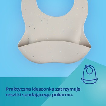 Canpol Babies, śliniak silikonowy z kieszonką Dots, żółty, 1 szt.