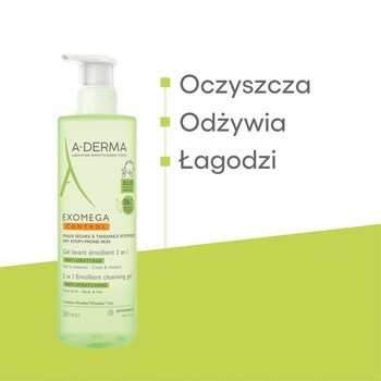 Aderma Exomega Control, żel emolient do mycia 2w1, 500 ml
