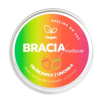 Bracia Mydlarze, naturalny peeling, do ust, Truskawka i Limonka, 15 g