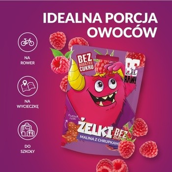 BeRaw! Kids, malina z chrupkami, żelki owocowe, 35 g