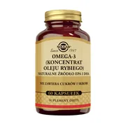 Solgar Omega- 3 (koncentrat oleju rybiego) Naturalne źródło EPA i DHA, kapsułki, 60 szt.