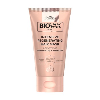Biovax Glamour Pearl, Kolagen & Perły, intensywnie regenerująca maseczka do włosów, 125 ml