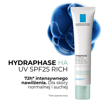 La Roche-Posay Hydraphase HA UV Rich, intensywnie nawilżający krem do skóry normalnej i suchej SPF25, 40 ml