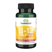 Swanson B-12 wit Foliate, tabletki do ssania, smak truskawkowy, 250 szt.