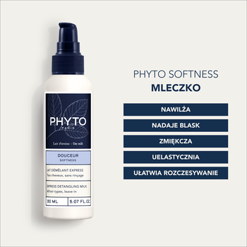 Phyto Softness, mleczko natychmiastowo ułatwiające rozczesywanie, do każdego rodzaju włosów, 150 ml