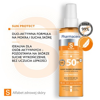 Pharmaceris S, suchy olejek ochronny do ciała SPF 50+, 200 ml