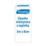 Viscoplast, opaska elastyczna tkana, z zapinką, 5 m x 8 cm, 1 szt.