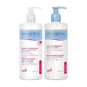 Zestaw Dexeryl, mleczko odżywcze, 500 ml + krem pod prysznic, 500 ml